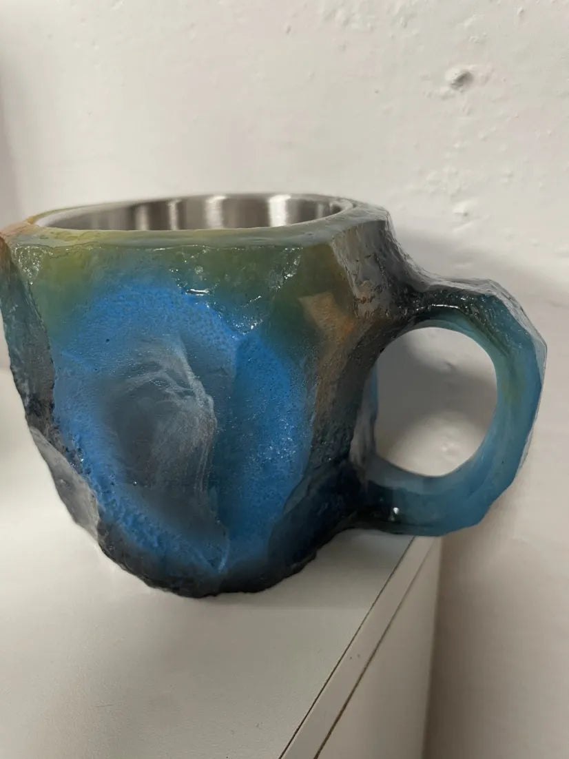 400ml mineral crystal resin coffee mug with handle in various colour options
