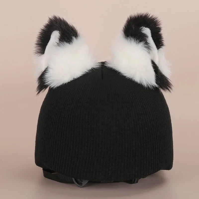 Cartoon plush fabric helmet cover set in size M decorative accessory