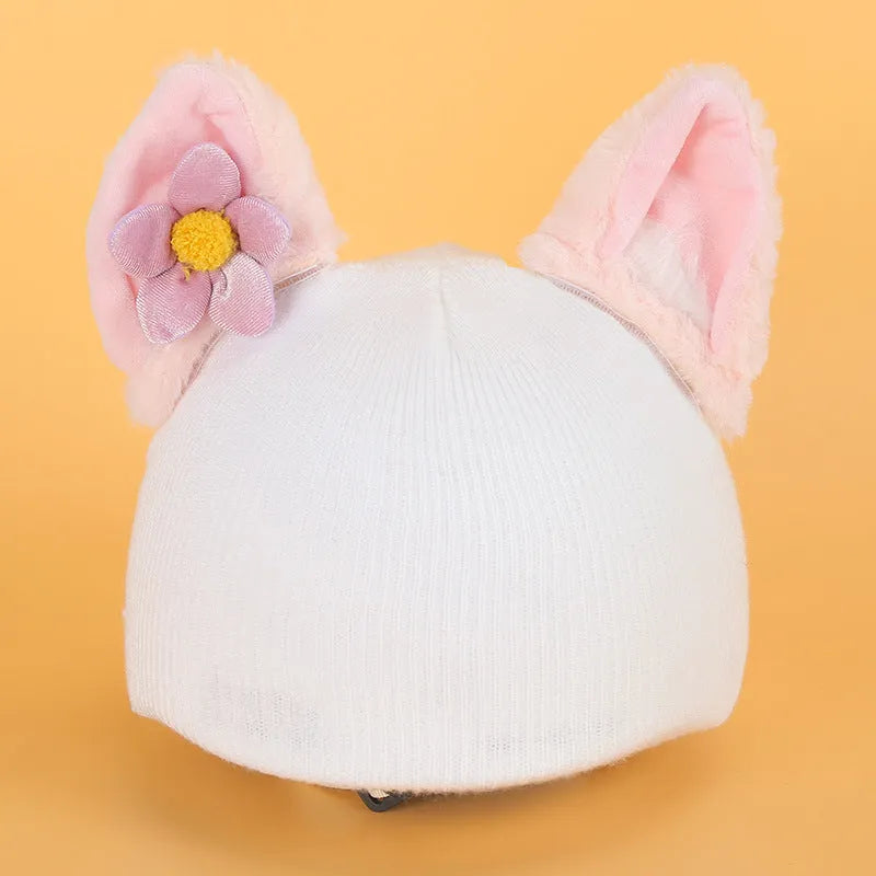Cartoon plush fabric helmet cover set in size M decorative accessory