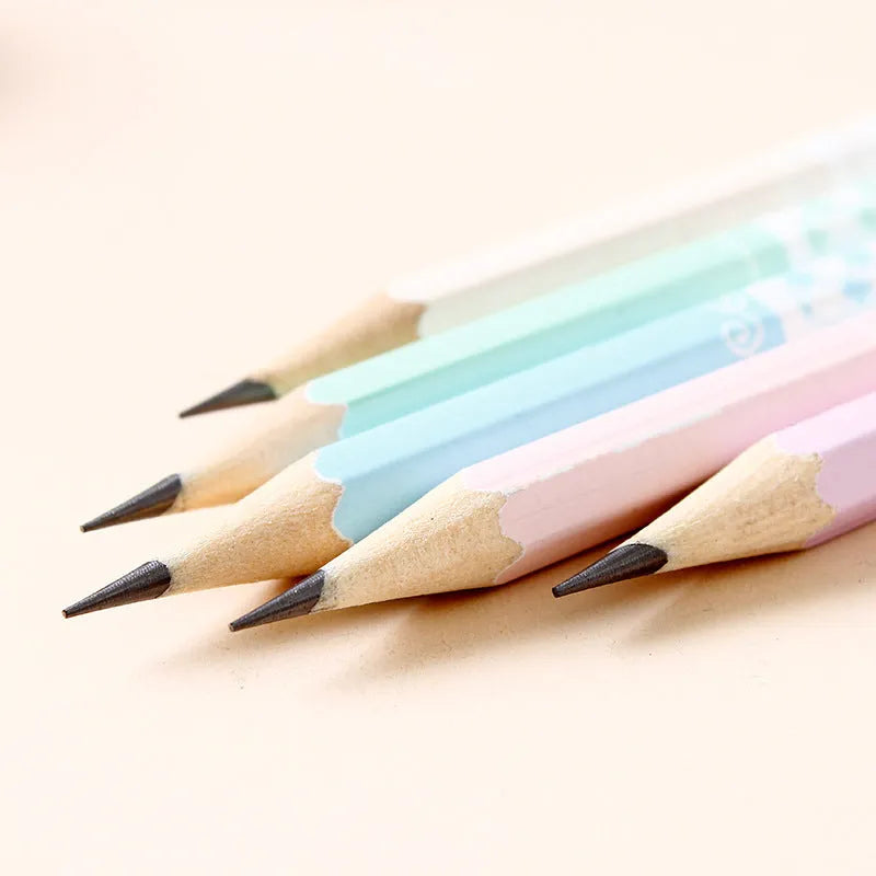 Basswood six-angle thermal transfer pencil with wooden shell, 50-piece barrel pack.
