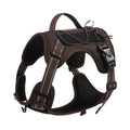 Reflective dog harness with explosion-proof hand-holding rope in orange colour showing vest design and secure grip