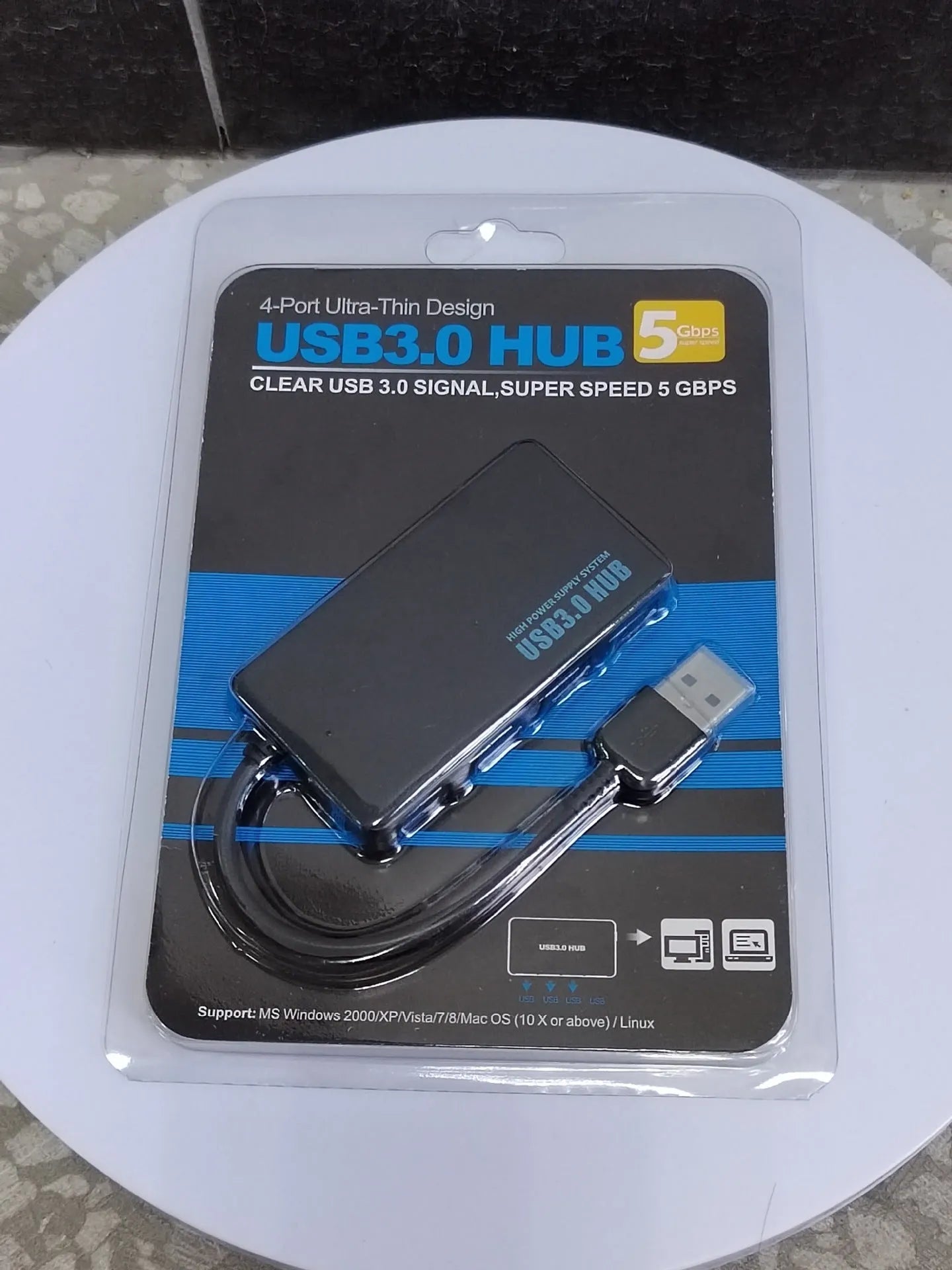 USB 3.0 multi-port extender cable with 20cm length showing Type-C connector and four additional USB ports
